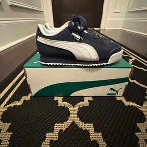 Puma Blue and White Retro Sneakers